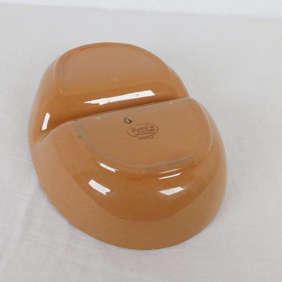 Stangl Pottery Thistle 10" Oval Divided Vegetable Bowl Pink Green Vintage FLAW - Picture 10 of 12